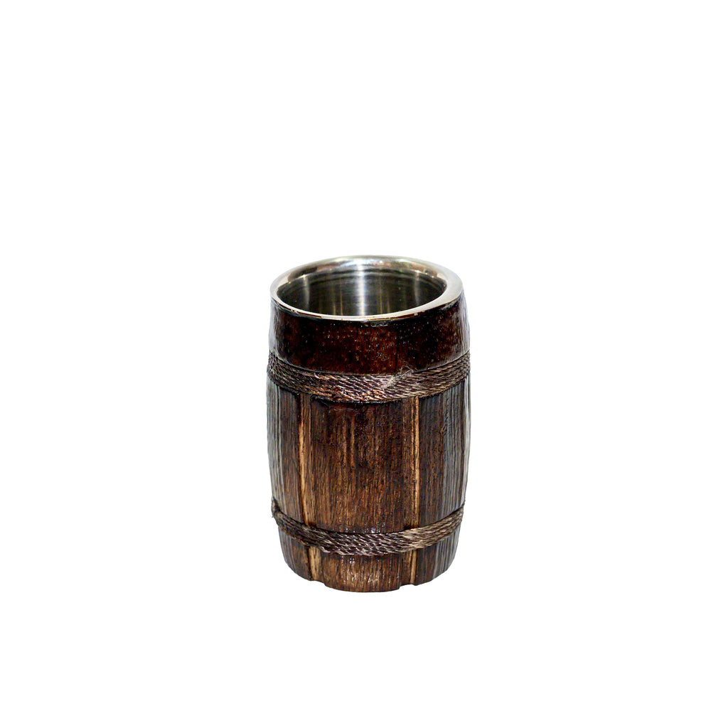 Barrel-Shaped Wooden Shot Glass